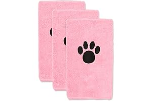 Bone Dry Pet Grooming Towel Collection, 15x30, Pink, 3 Count