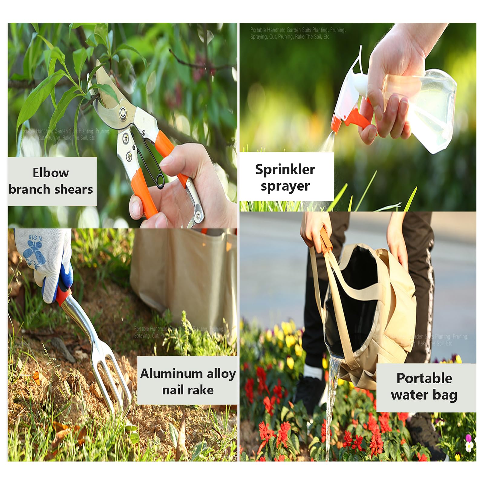 Set Di Attrezzi Da Giardino Kit Strumenti Giardinaggio 10 Pezzi Attrezzi Da Giardino Professionali Con Utensili Manuali Da Esterno Include Cesoie Per Guanti Da Giardino Borsa Portaoggetti