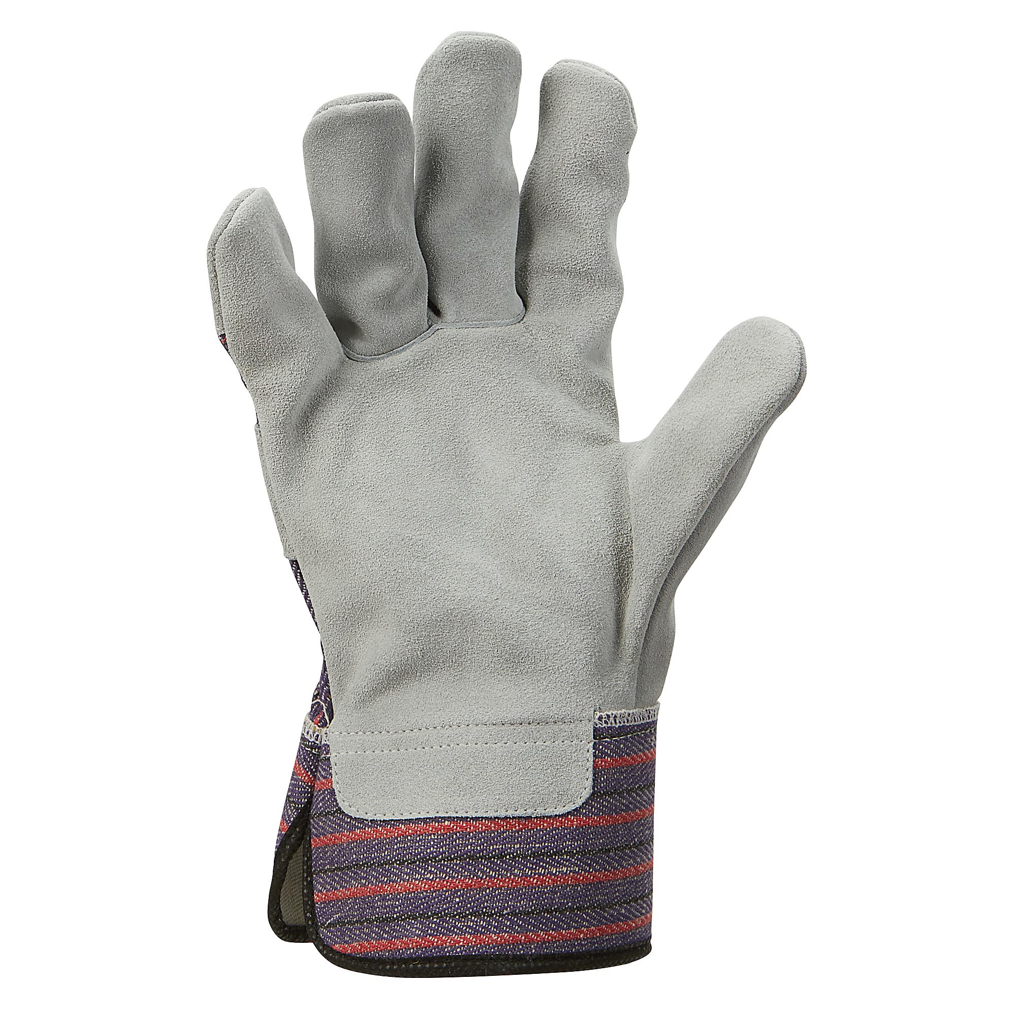 Ironton Work Gloves with Split Cowhide Palm, 1 Pair, Gray, One Size
