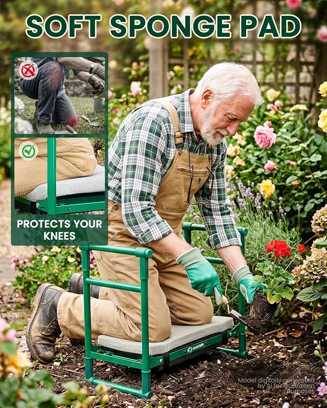 Saker 2026 Upgraded Garden Kneeler and Seat with 500LB Frame & Soft Pad image 2