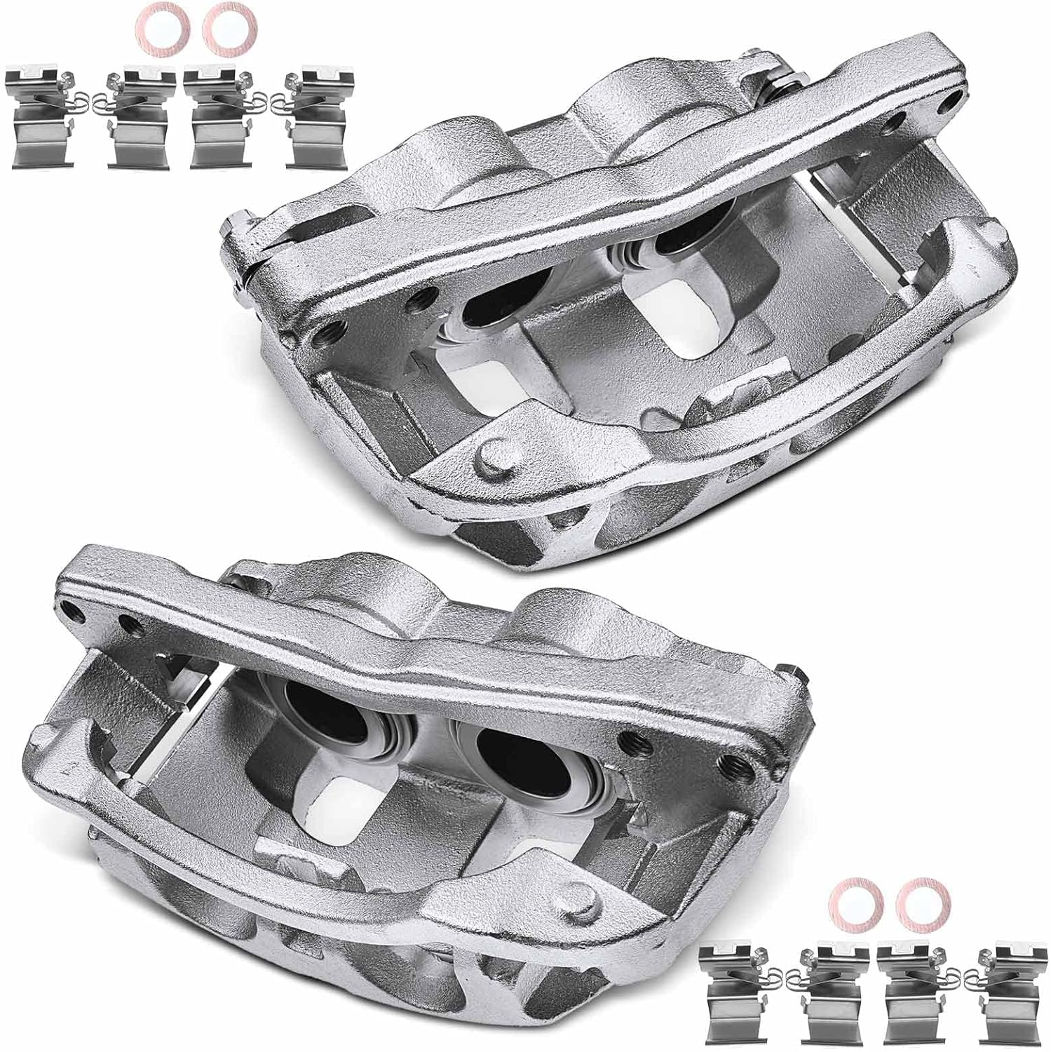 A-Premium Disc Brake Caliper Assembly with Bracket Compatible with Select Ford Models - F-450/F-550 Super Duty 2017 2018 2019 2020 - Front Driver and Passenger Side, 2-PC Set