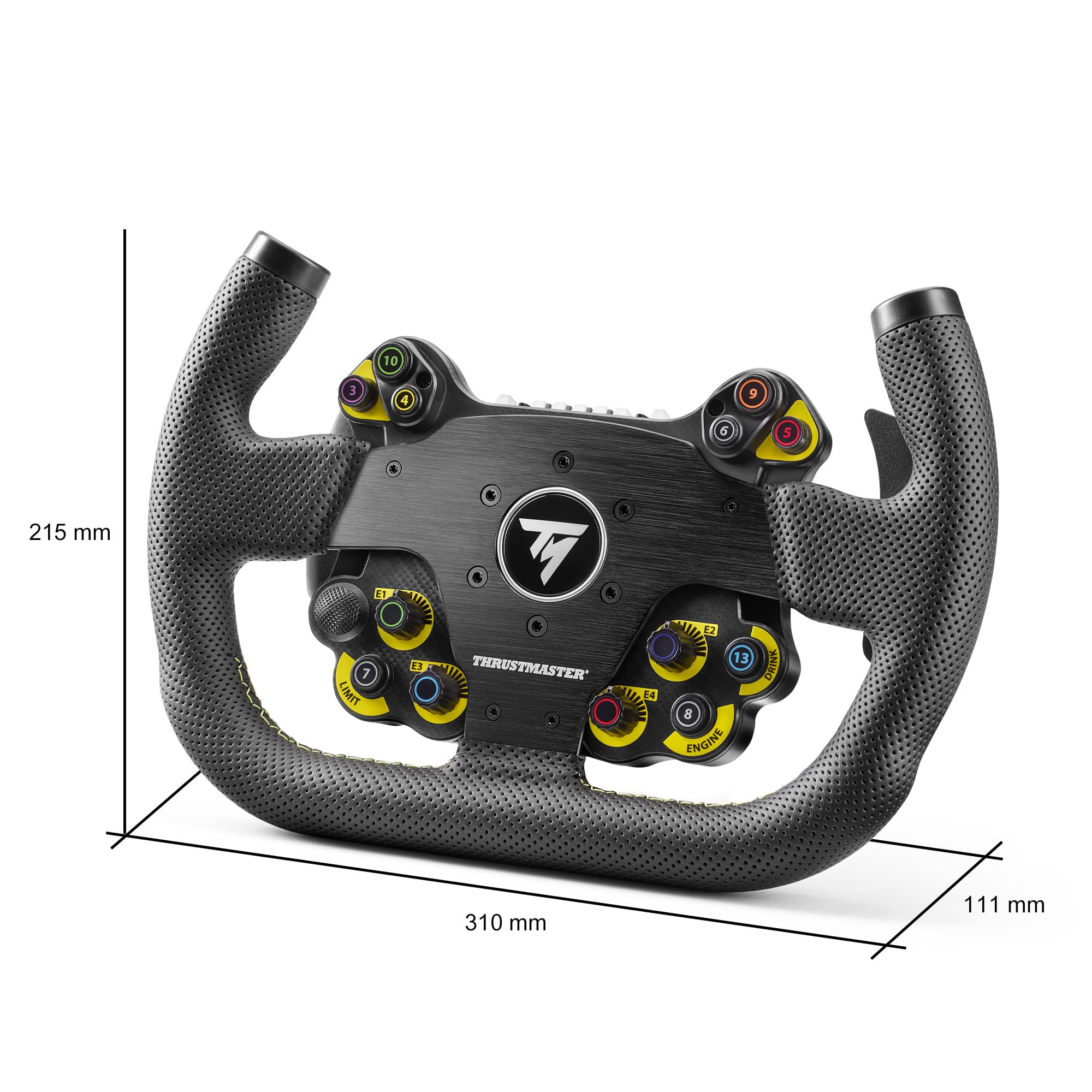 Thrustmaster EVO Racing 31U Leather - Aro de Volante Desmontable en Forma de "U" con Hub (Botones + LED) Revestido de Piel Sintética para Simracing - PS5, PS4, Xbox Series, Xbox One, PC