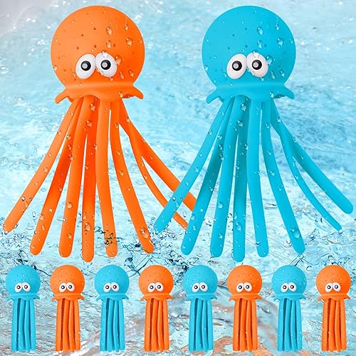 8 piezas de bola de agua de pulpo juguetes de baño de pulpo de goma para recuerdos de fiesta alivio del estrés juguetes de piscina para regalos