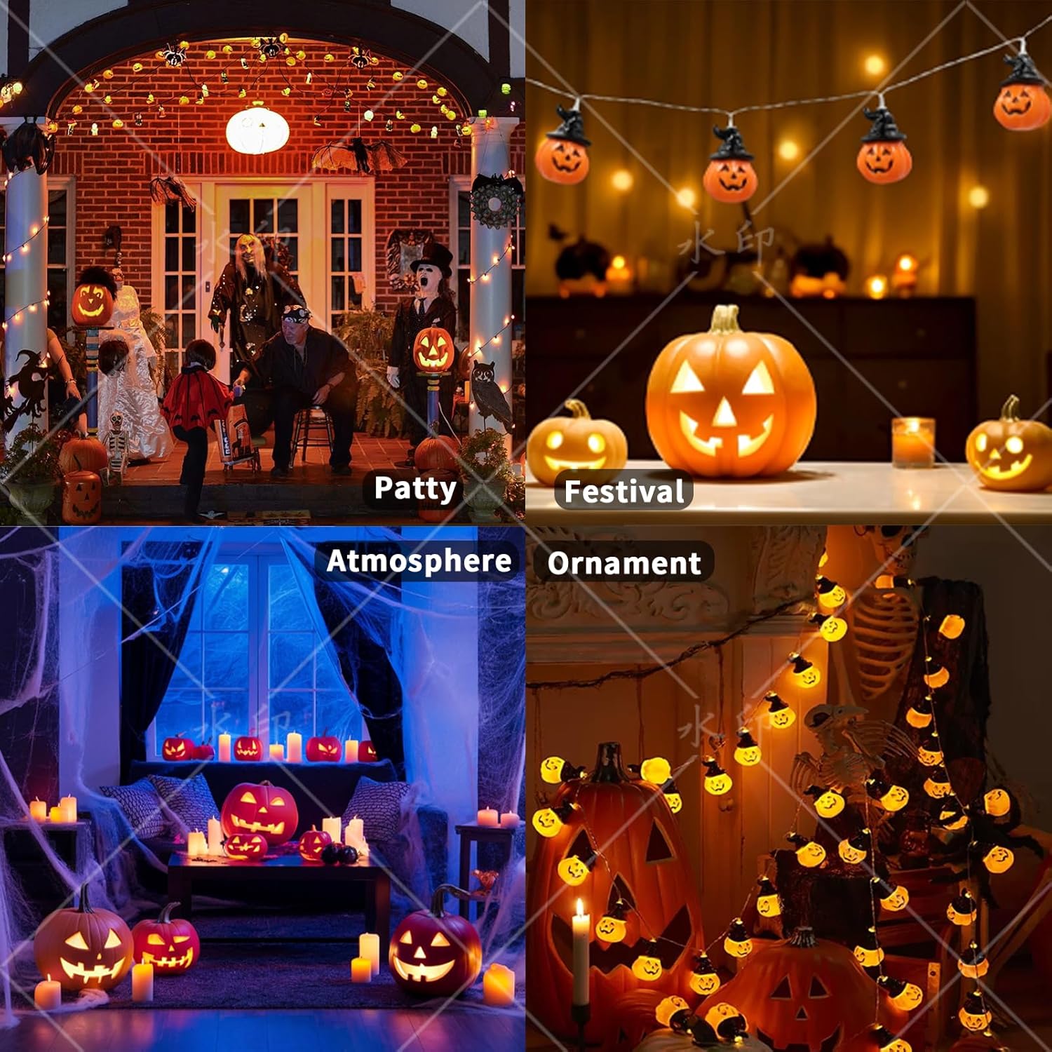 JAHEKS Pumpkin Orange Jack-O-Lantern Light Bulbs Flickering Flame Light Bulb, 3W LED E26 E26 Base for Halloween Christmas Decorations, Indoor Outdoor Party Home Patio Porch Decor