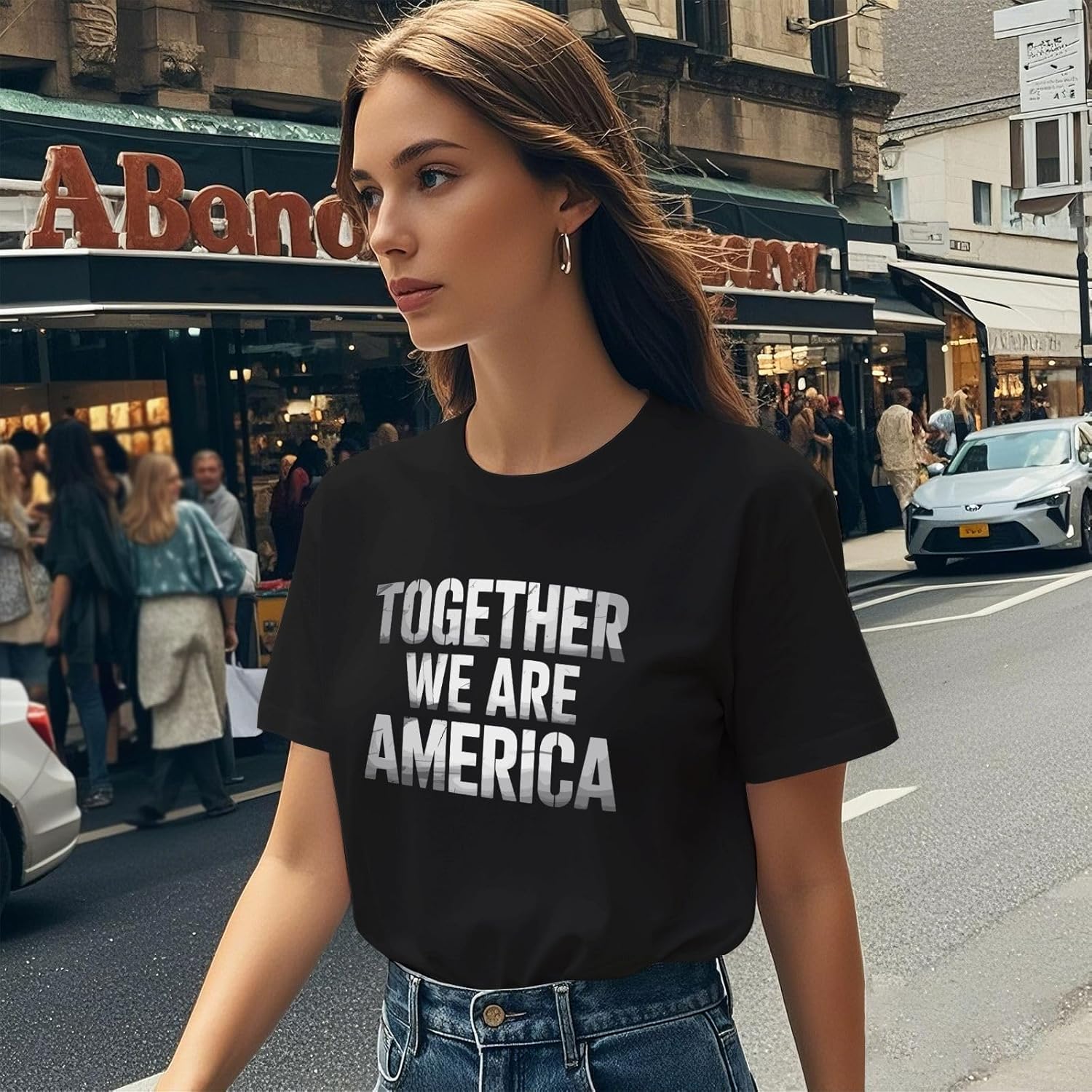 Together We are America tee Shirts for Women Aesthetic - Image 3