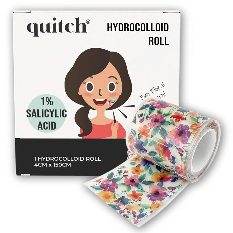 quitch Rolo de adesivos hidrocoloides com ácido salicílico e estampa floral
