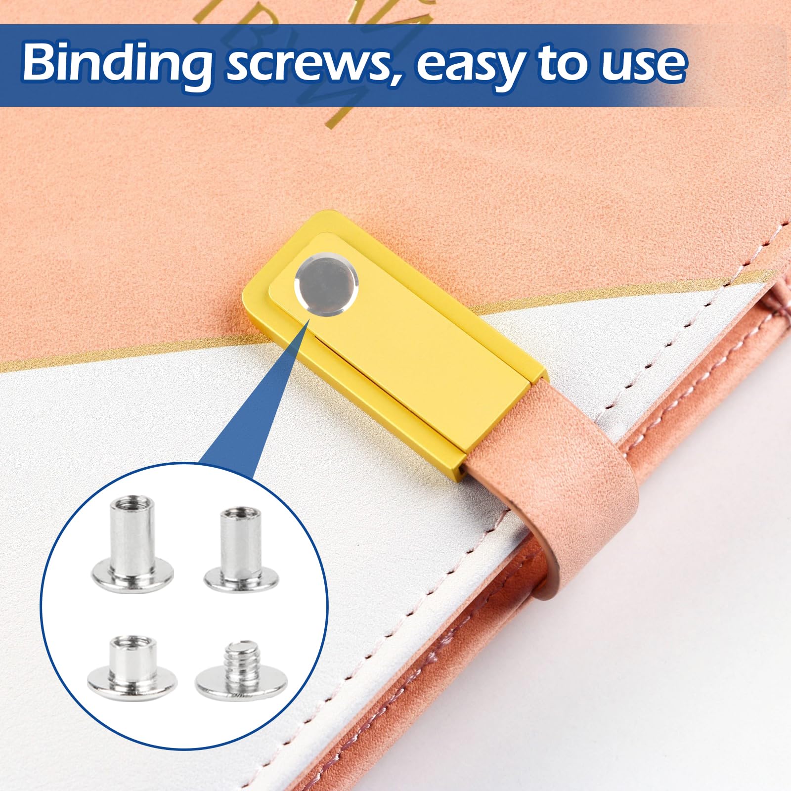 100 Viti Chicago In Acciaio - M5 In 6 Misure (4-15mm) Con Borchie, Per Artigianato Pelle