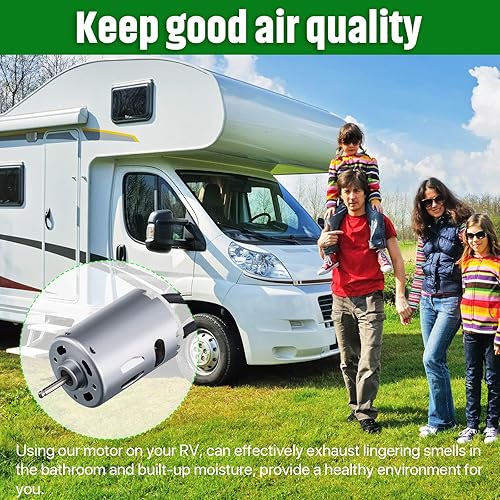Miniatura 6 de 2 piezas de 12 V, motor de ventilación RV eje D, motor de ventilador de escape, cámper, compatible con Heng's, Elixir, Ventline, Jensen y similares