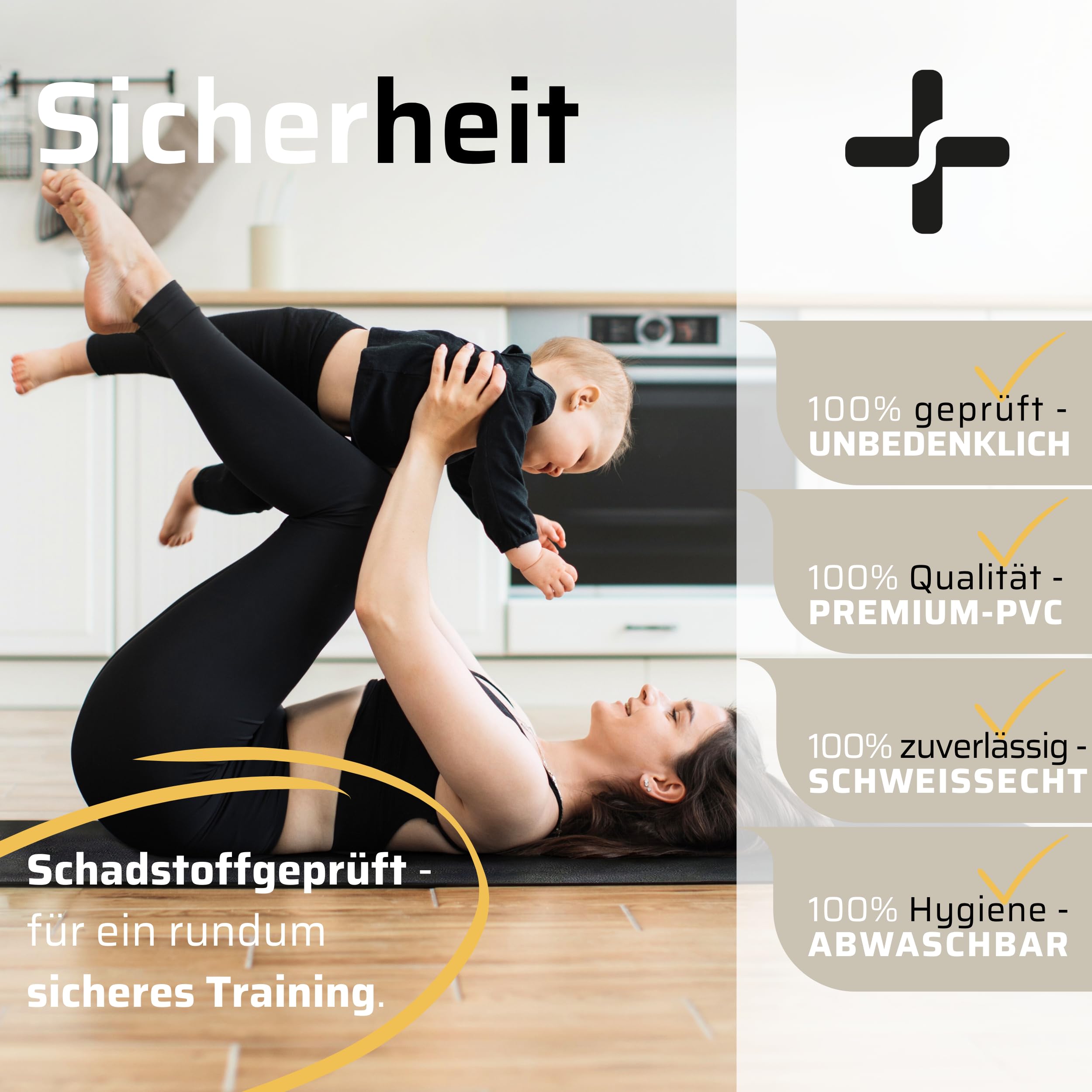 SportPlus Bodenschutzmatte Fitness | 4 Größen – rutschfeste Unterlage für Sportgeräte wie Ergometer, Heimtrainer, Rudergerät, Laufband – schadstoffgeprüft, auch für Yoga & Gymnastik