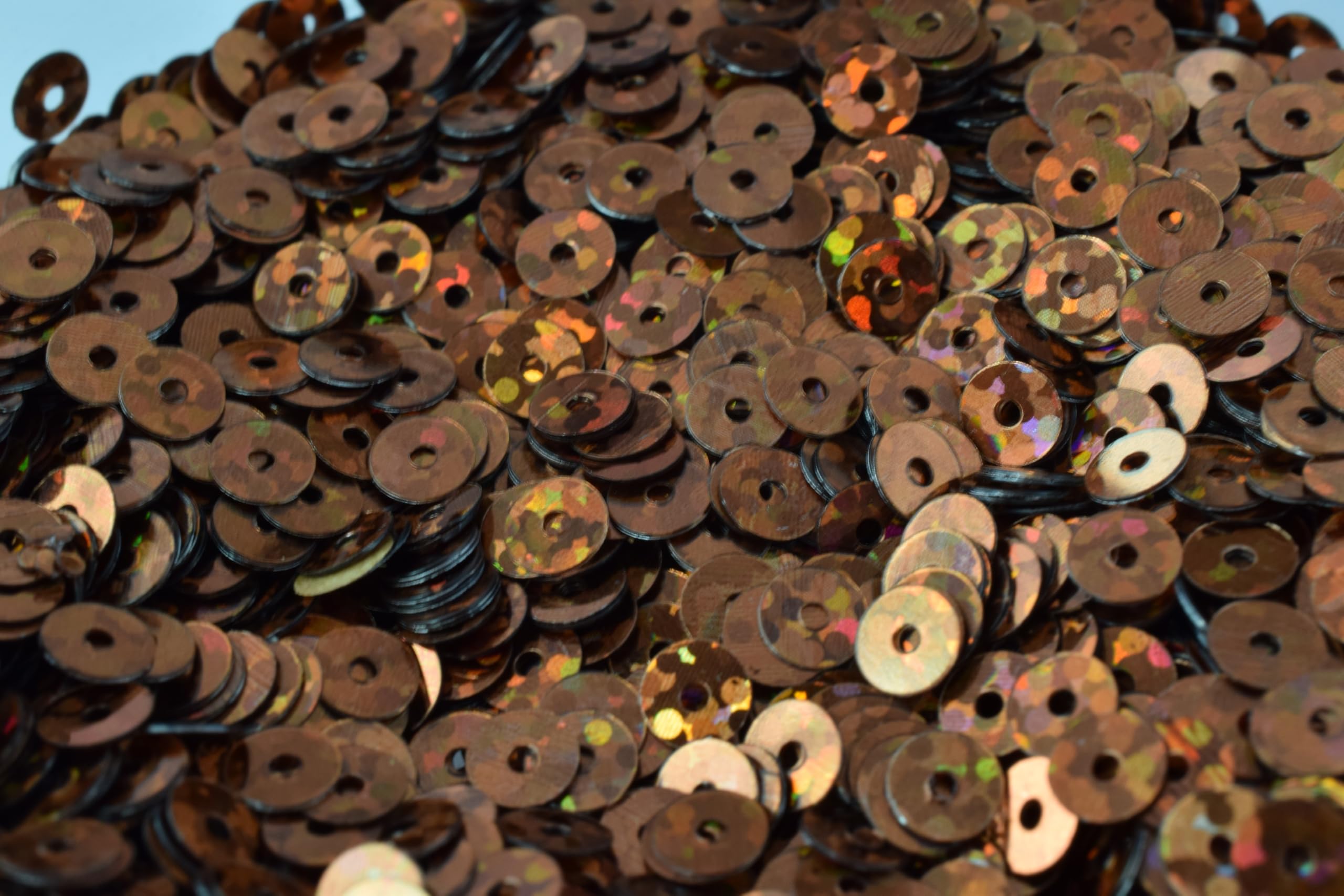 3mm Round Sequins Iridescent Shiny Metallic Flat Paillette for Crafts,50000 PCs DIY Sewing, Embroidery, Apparel Decoration, Bulk Pack 1 LB - 450 Gram (Dark Brown Bronze)