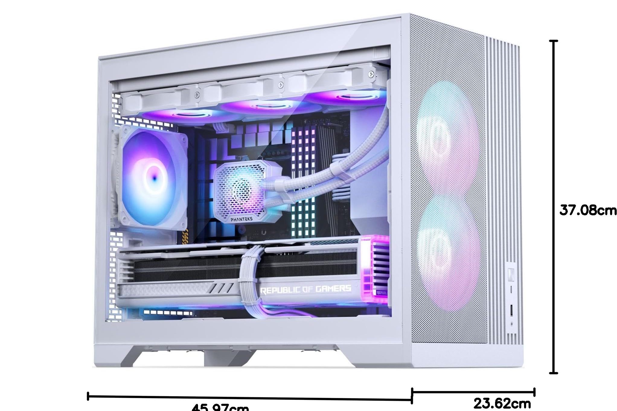 Phanteks XT M3, Case Gaming Compatto Micro-ATX, Filtro Mesh ad Elevate Prestazioni, Finestra in Vetro Temprato, 3 Ventole D-RGB da 120mm incluse, Bianco
