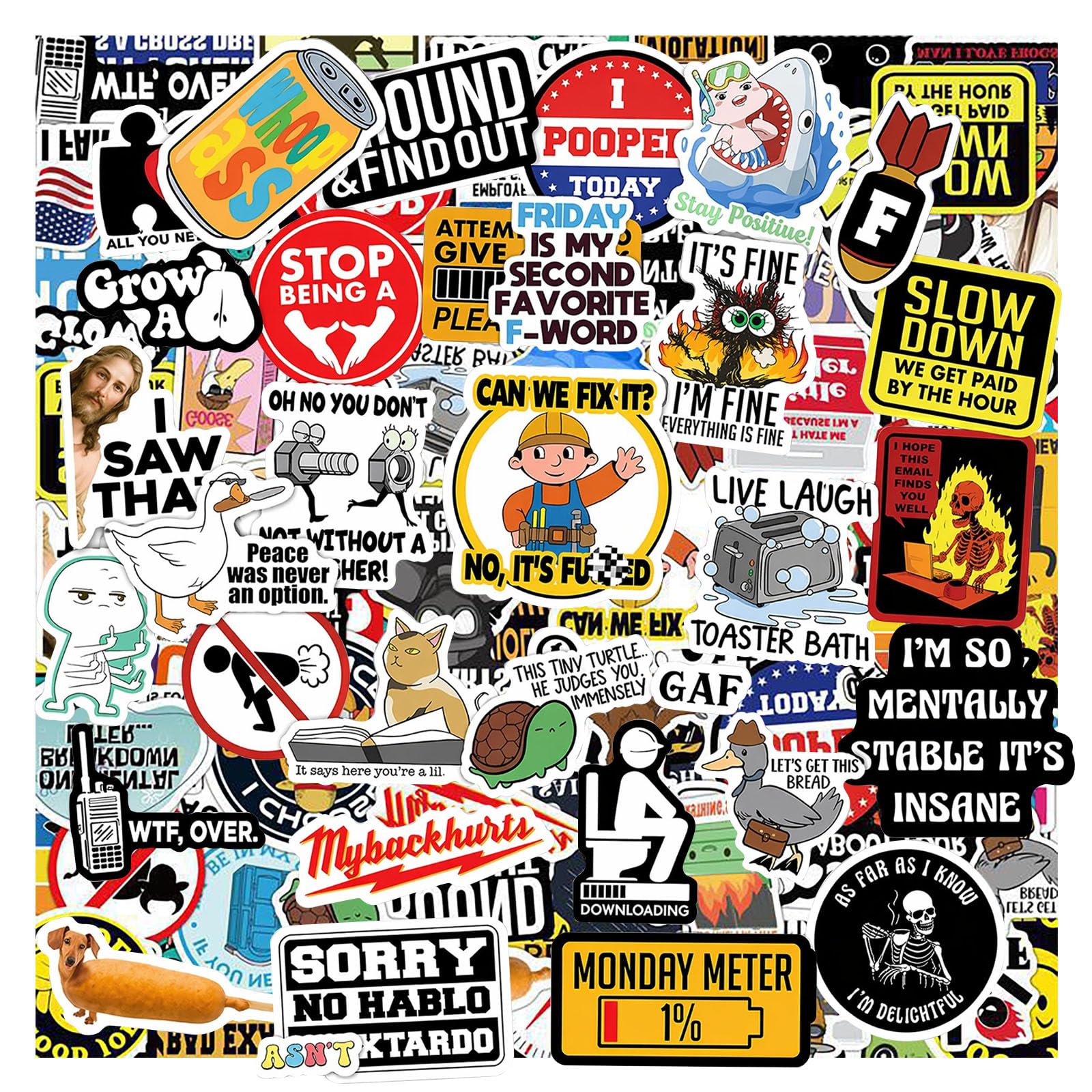 150 Pcs Funny Stickers for Adults Waterproof Vinyl Decals