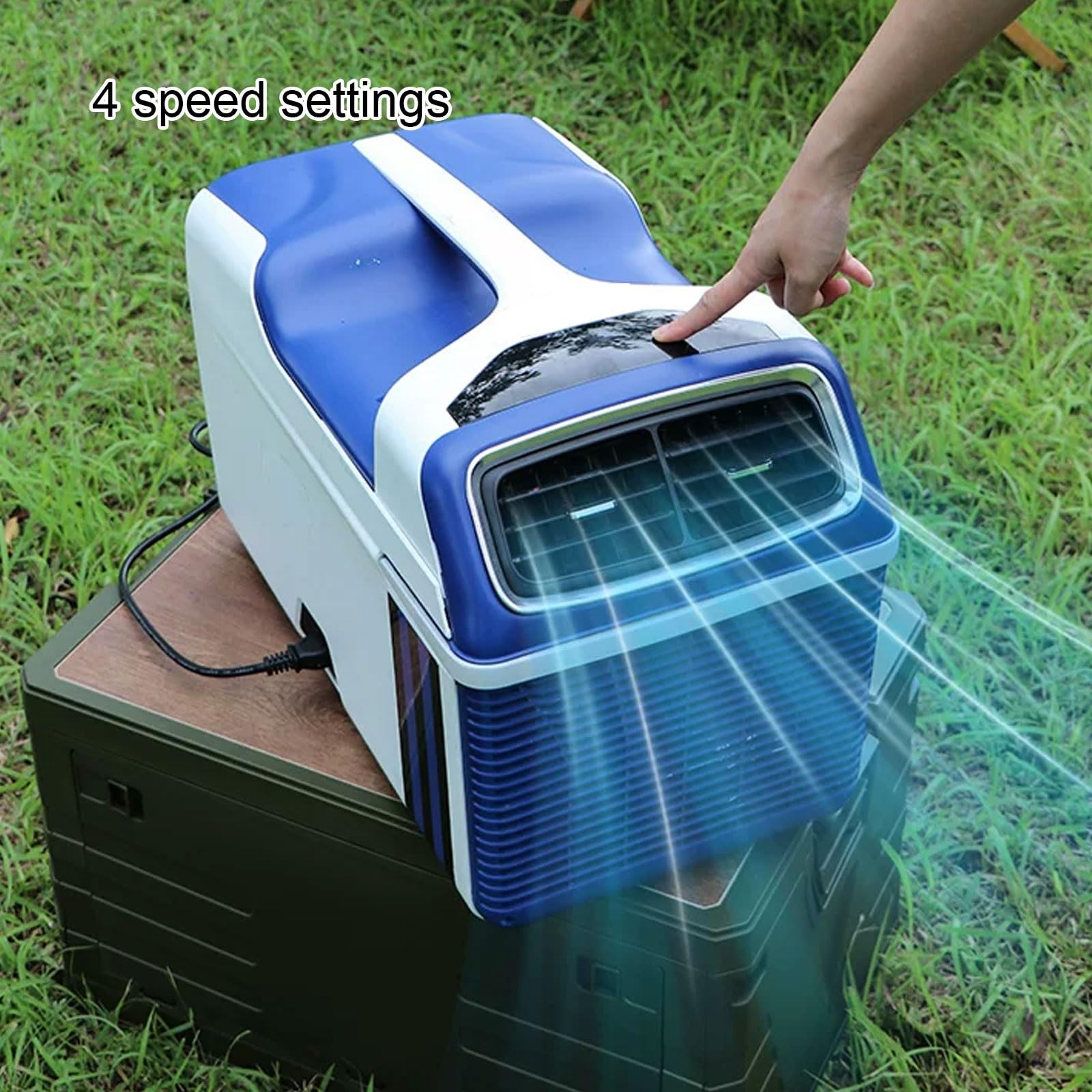220-240V Condizionatore Casa Portatile, 4436 BTU, Raffreddamento 1300 W | Senza Scarico Delll'Acqua 4 Livelli di Velocità Risparmio Energetico Climatizzatore Campeggio per Soggiorno Ufficio Camper