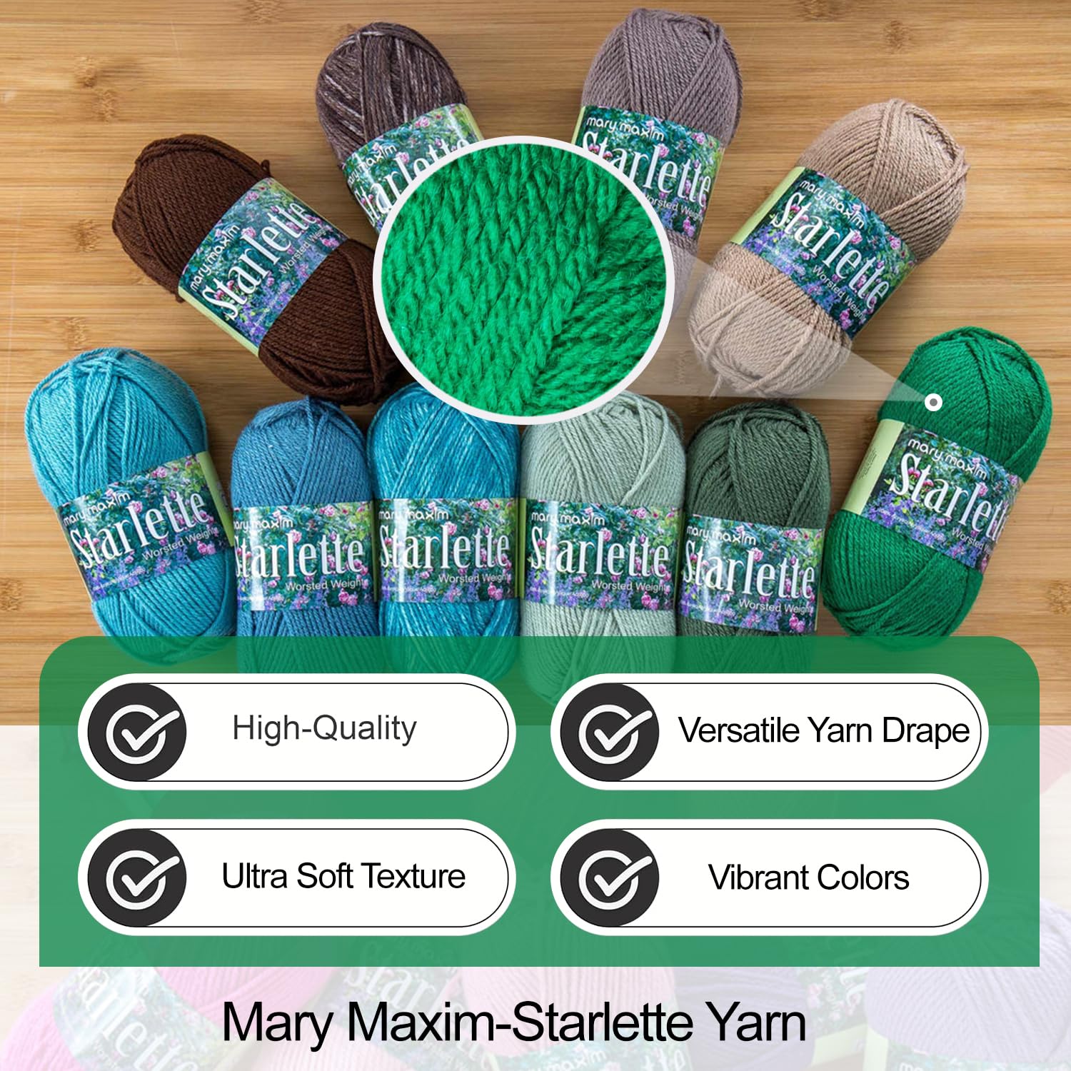 Amazon.com: Mary Maxim Starlette, Crochet Yarn, Soft Acrylic Green