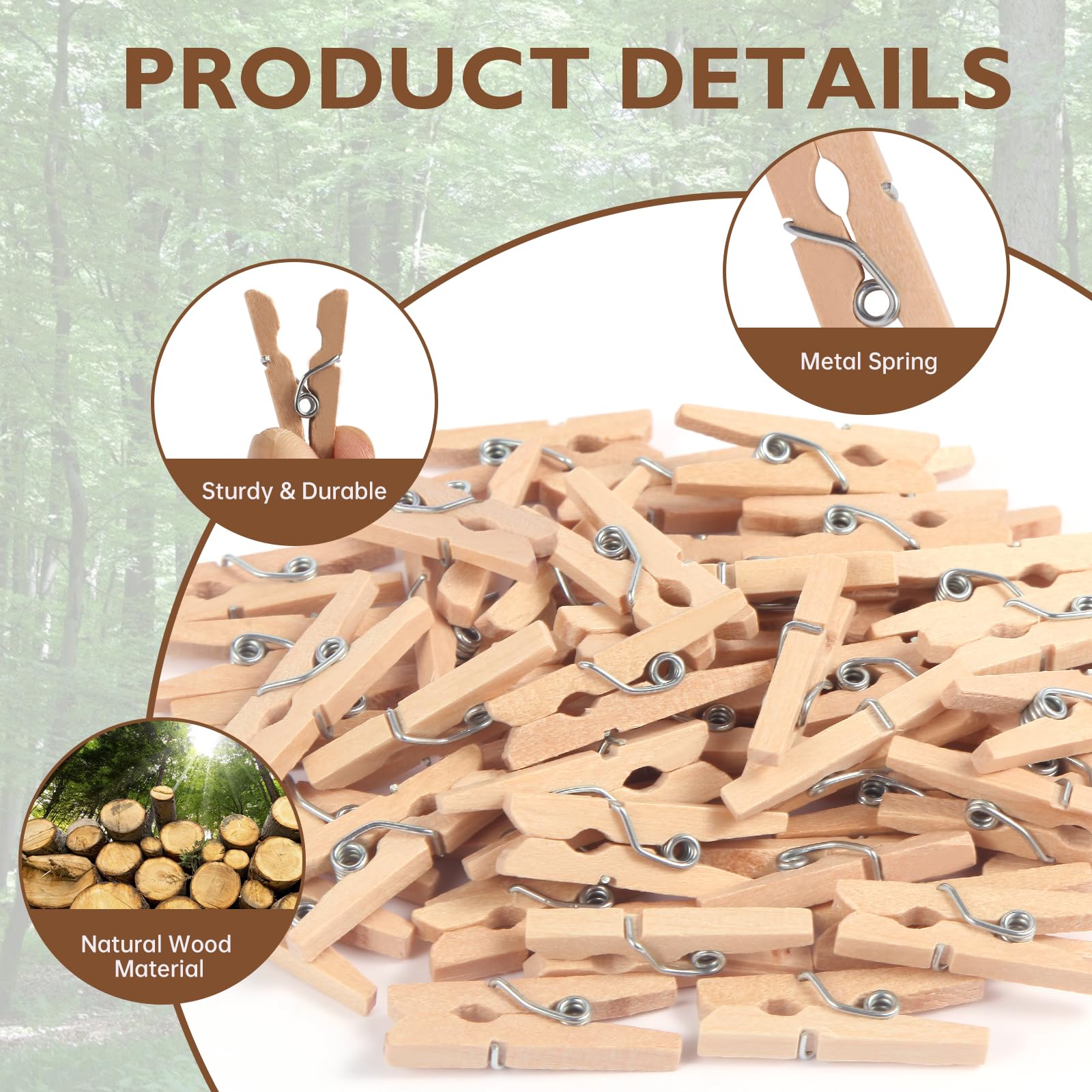 1000x houten wasknijpers - wasgoedknijpers 7 cm - Klusspullen kopen