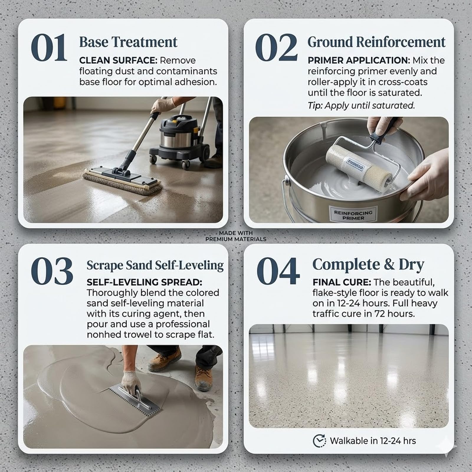 2026 NEW Epoxy Floor Paint,Epoxy Colored Sand Floor Paint 352Oz, High-gloss Marble Effect Coating, Garage Floors Painting, Covers Approximately 60 to 68 Sq Ft (Beige,35oz/1kg) — view 6