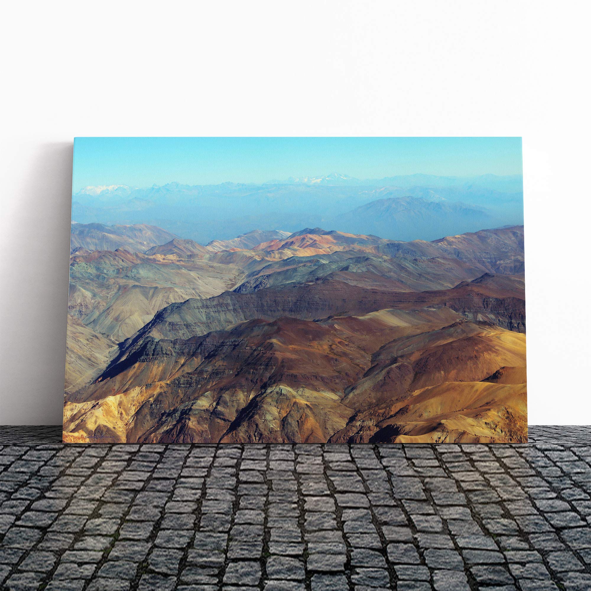 Landscape Andes Mountains Argentina Chile Vol.2 Canvas Print | Gallery Wrapped 30mm Frame Wall Art | 24x16 inches | Ready to Hang | Modern Landscape Picture | Living Room Bedroom Lounge Office