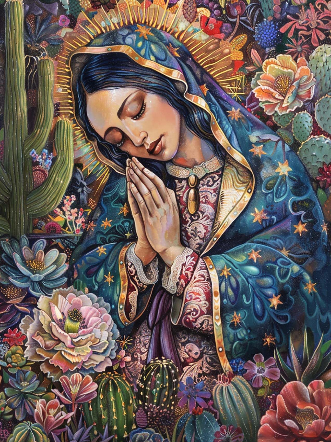 Reofrey Diamond Painting Zubehör Unsere Dame, DIY Full Dril Frau Diamant Painting Bilder Set Diamant Malerei Vollbohrer, Kreuzstich Erwachsene Stickerei Crystal Strass Foto Craft Für Wall Home 30X40cm