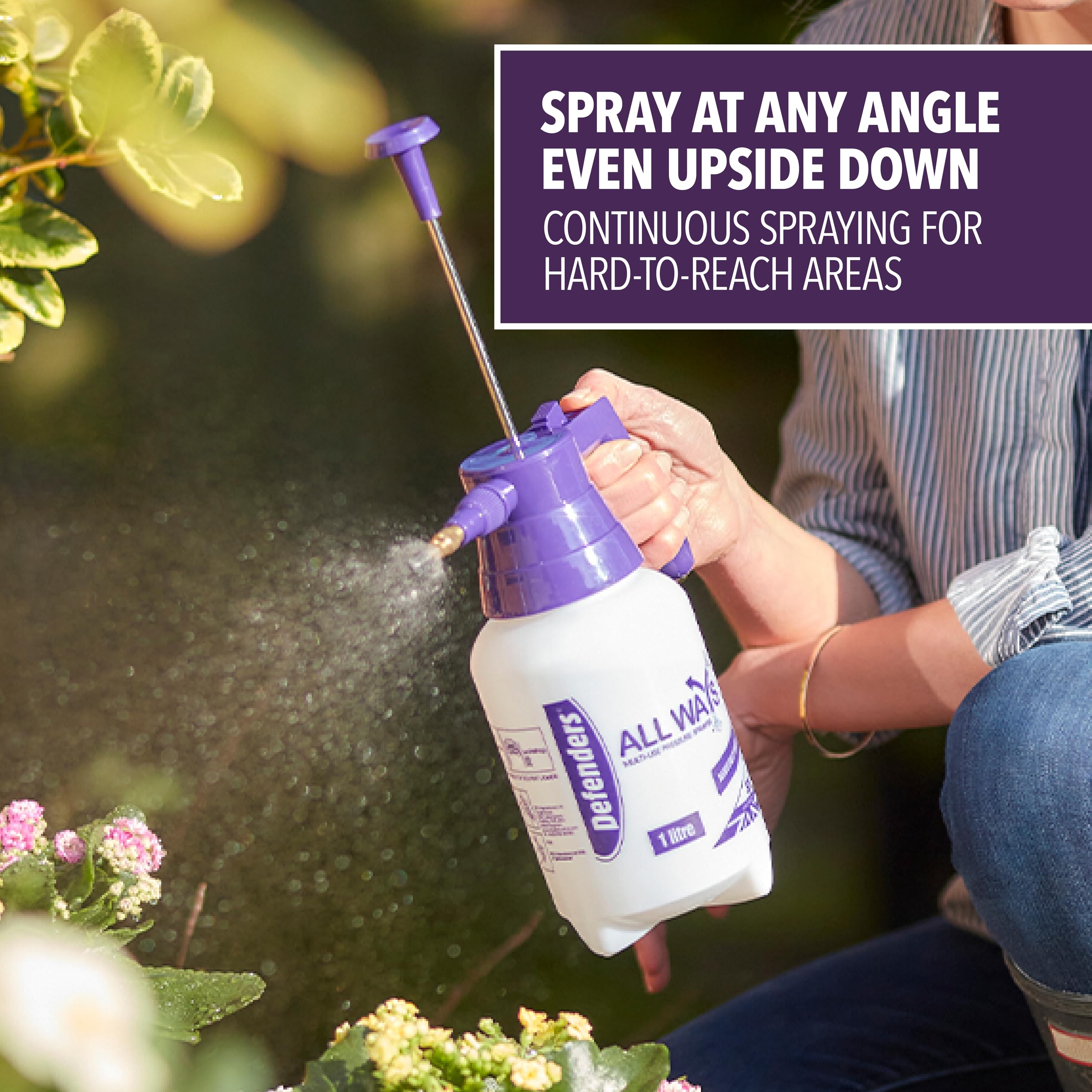 Defenders All Ways Multi-Use Pump Action Pressure Sprayer – 1 L, Adjustable for Home & Garden Use - Indoor Plants, Cleaning, Outdoor, Garden, Fertilisers, Pesticides & Weed Killers — view 5