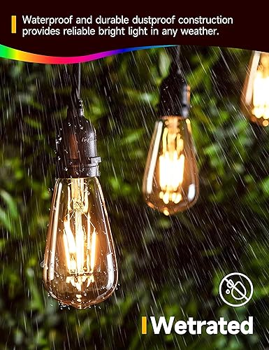 Miniatura 7 de Bombillas de luz del atardecer al amanecer, bombillas para exteriores, ST64 6W equivalente a 60 W, 2700 K blanco suave, iluminación LED de 600