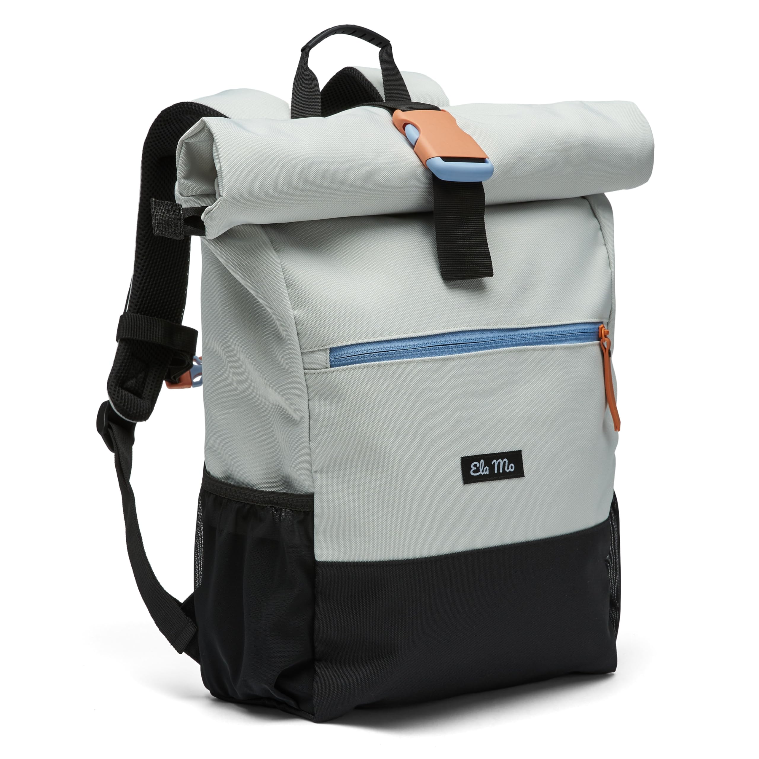 Ela Mo Zaino da donna Rolltop bello, confortevole e ben progettato, 18 l, Lightgrey Orange Pop, L, Casual