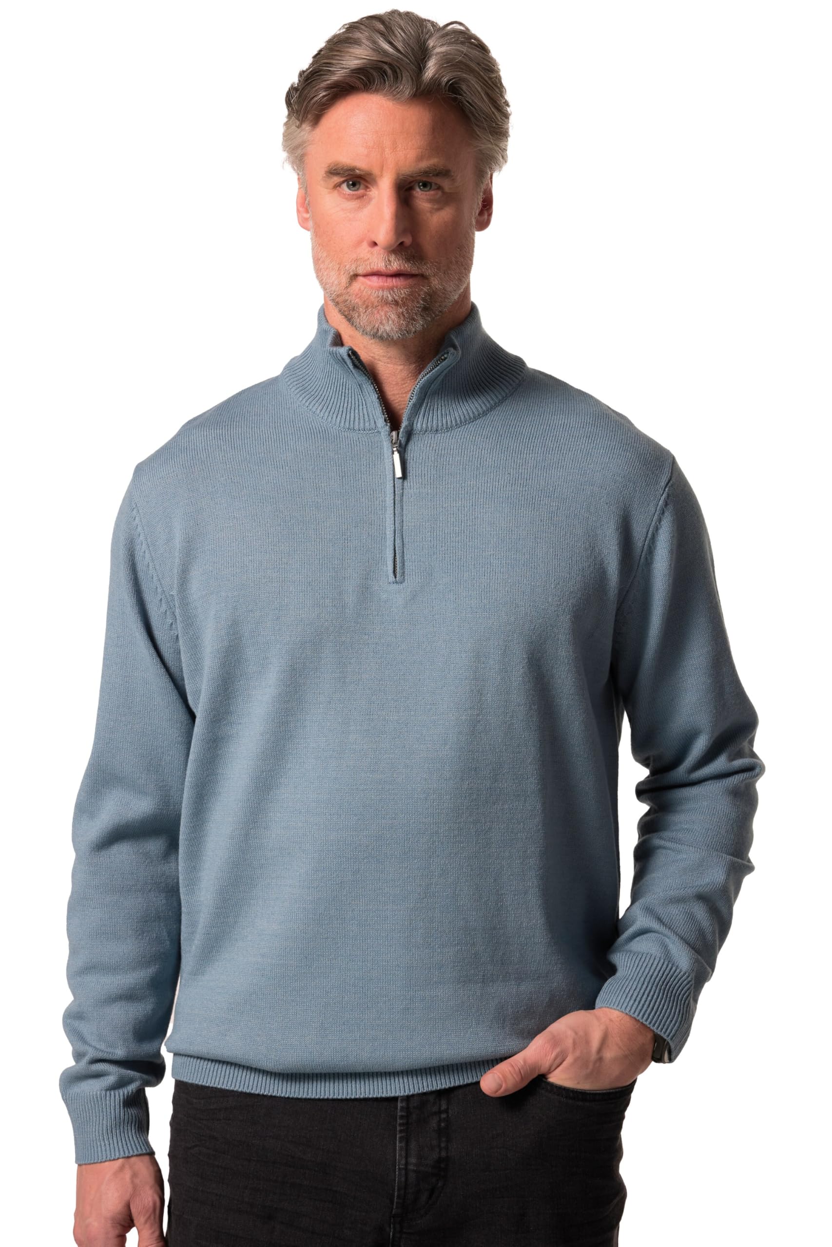 Boston Park Herren große Größen Übergrößen Menswear L-8XL Troyer, Strick, Zippkragen 832920