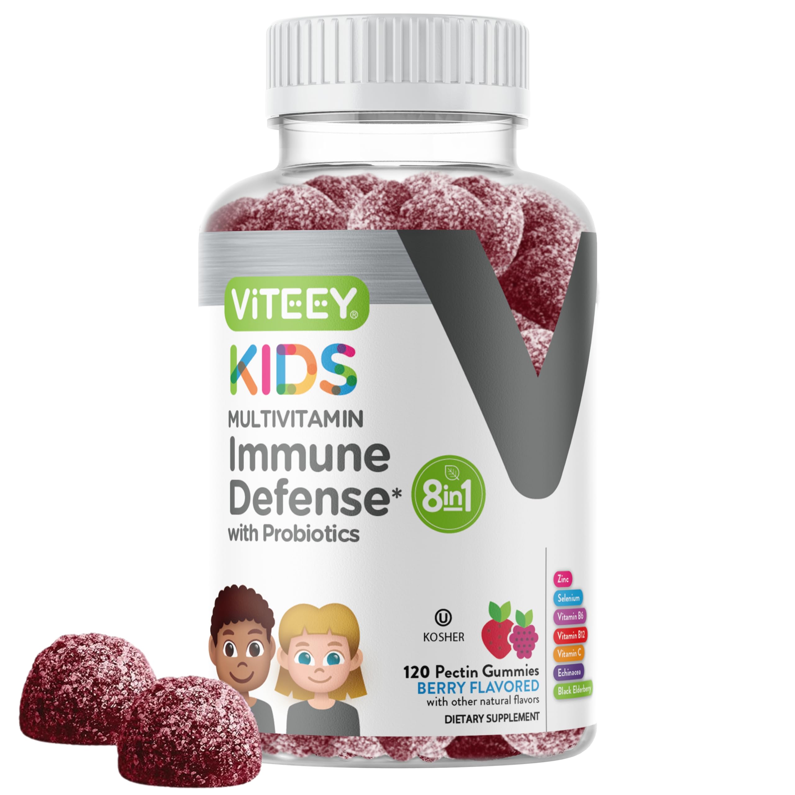 Viteey Kids Multivitamin Gummies with Probiotics