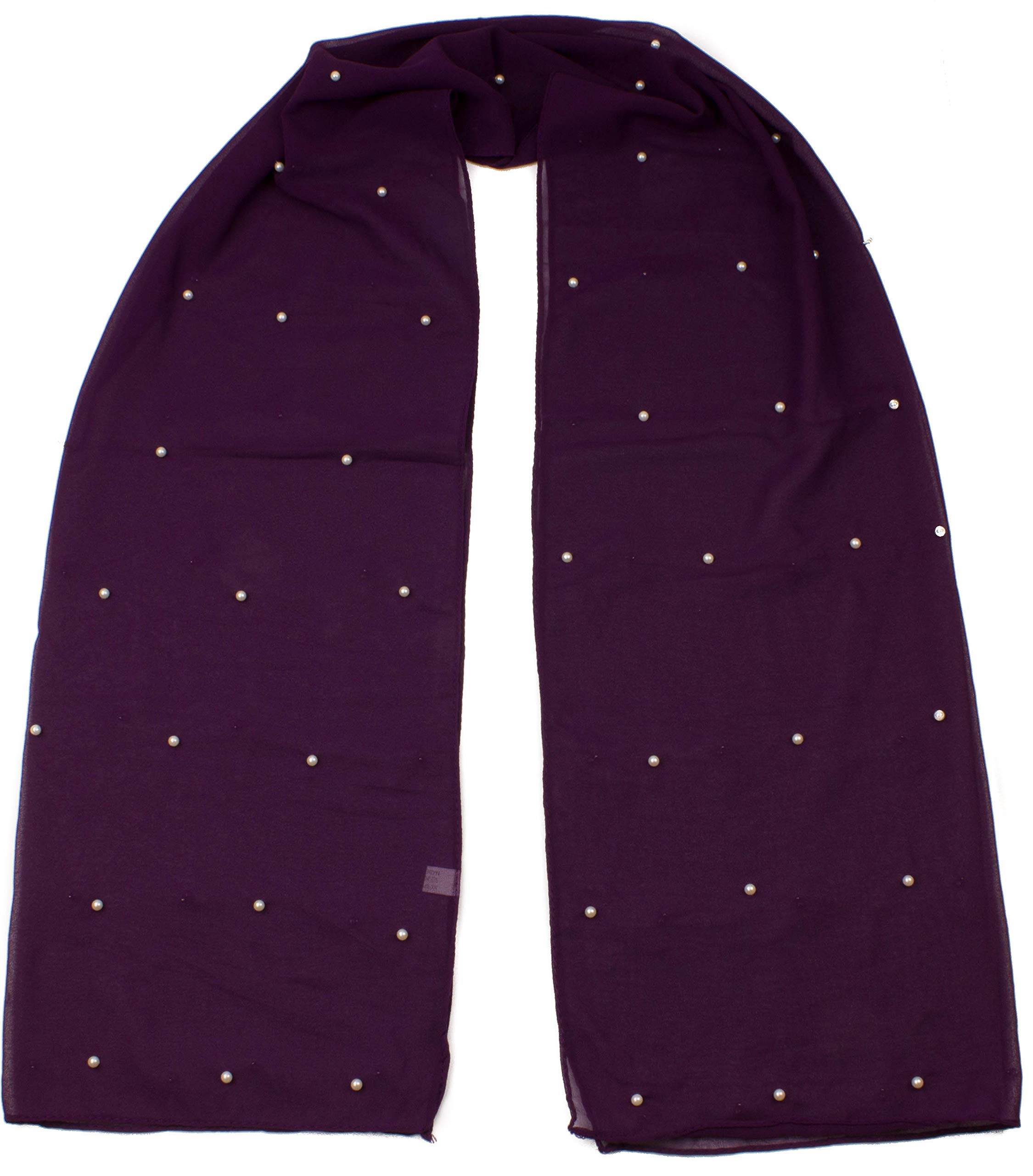 Mytoptrendz® Peral Chiffon Pashmina Scarf Shawls and Wraps for Formal Evening Party Dress, Bride Bridesmaid Shawl for Wedding (Purple)
