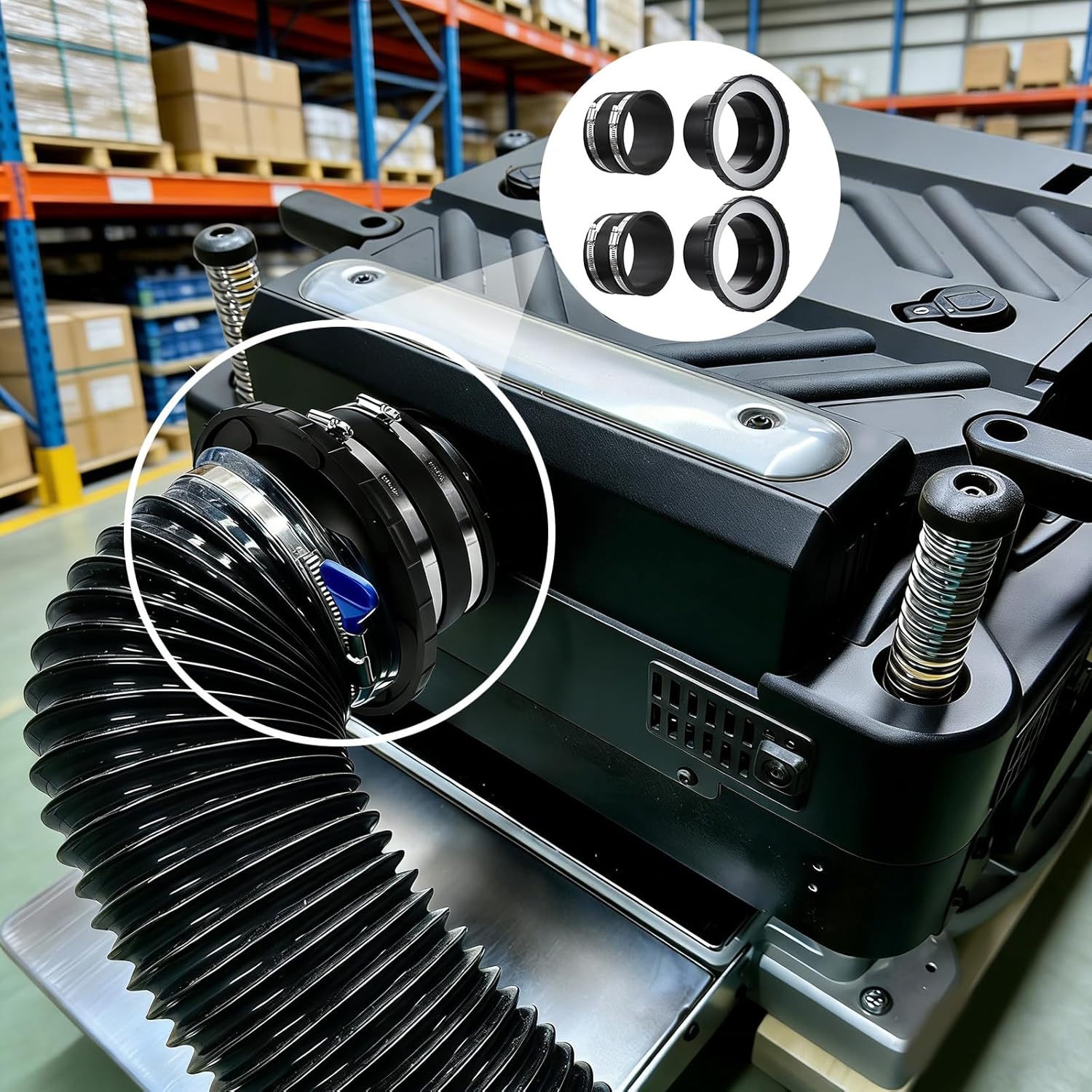 Port Adapters Set of 4 for 4 Inch Workshop Vacuum Hose Smooth Change Between Woodworking Tools