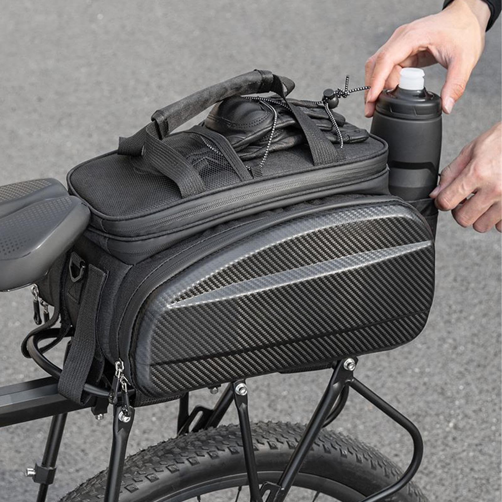 Borse da Bici per Portapacchi Posteriore Strisce Riflettenti Espandibili | Borsa Trasporto Ciclismo Impermeabile Leggero Sgancio Rapido Outdoor Ciclismo Pendolarismo Viaggio