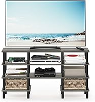 Vista 57 de Furinno Econ - Centro de entretenimiento con soporte para TV, color espresso