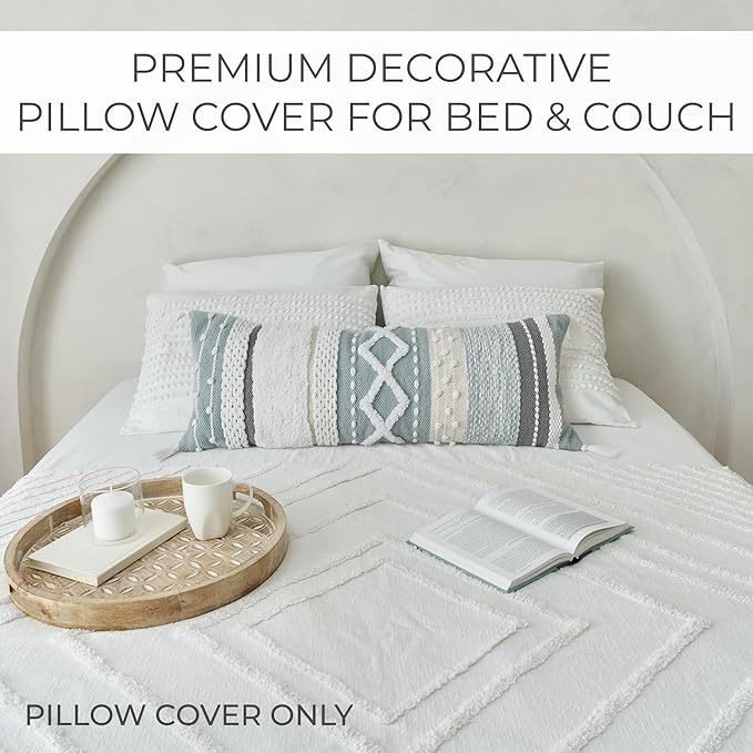 Almohada Lumbar Decorativa 36x14 Pulgadas - Funda de Algodón miniatura 3