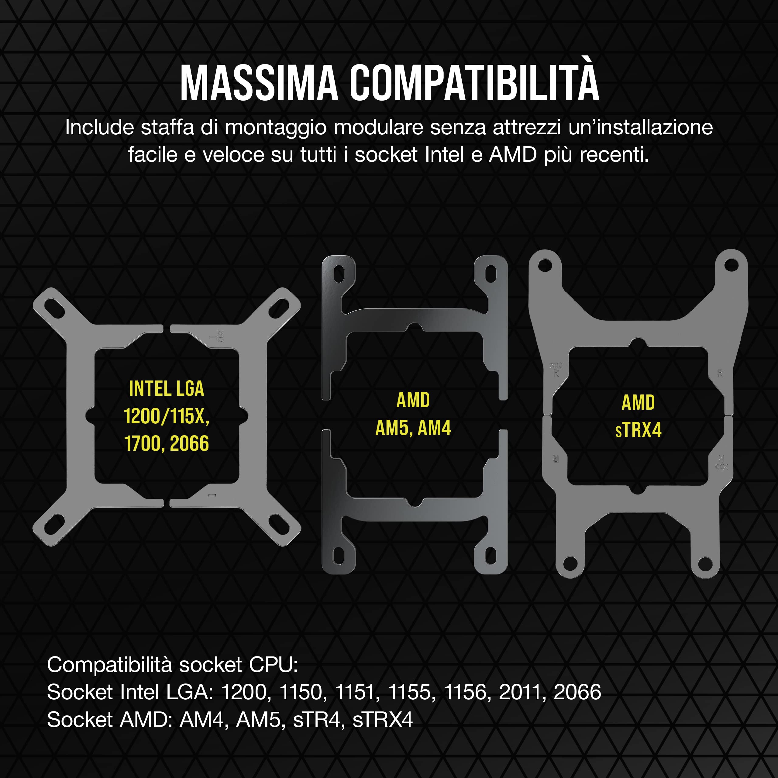Corsair iCUE H100i ELITE LCD XT Dissipatore a Liquido per CPU - Schermo LCD IPS - Due Ventole AF120 RGB ELITE - Radiatore di 240 mm - Adatto per Intel® LGA 1700, AMD® AM5 e altro - Nero