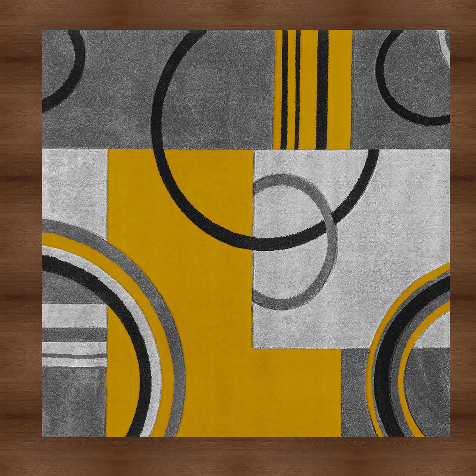 Tapis antidérapant de salon au motif géométrique pour une chambre cosy et élégante