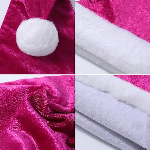Miniatura 6 de Sombrero de Papá Noel, Sombrero de Navidad de terciopelo unisex para adultos, suministros de Navidad para fiestas de Año Nuevo