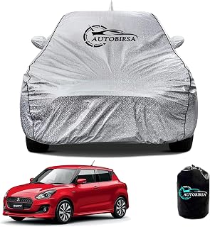 AUTOBIRSA Waterproof Car Body Cover for Maruti New Swift with Mirror and Antenna Pocket and Soft Cotton Lining (4 Side Ela... Price In India