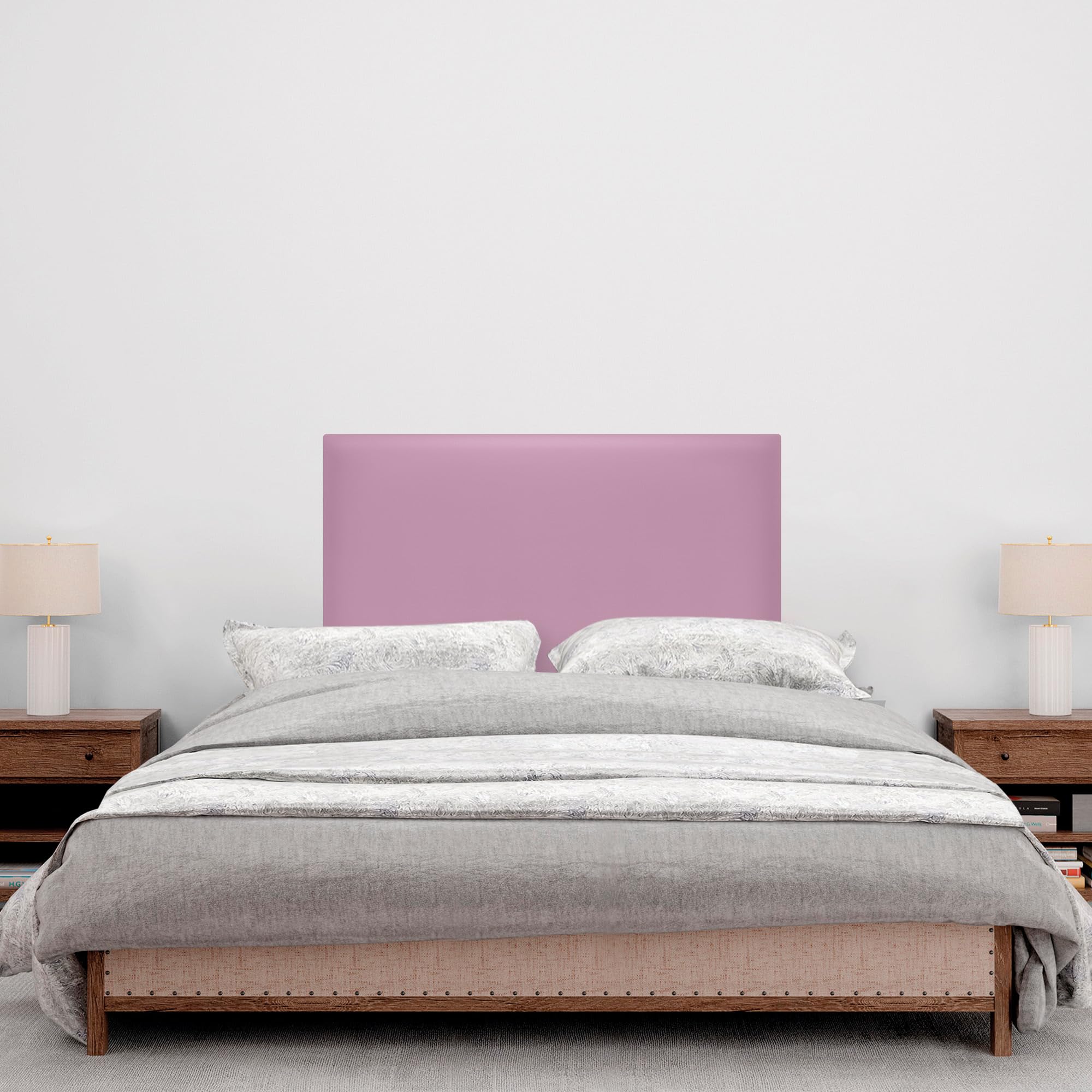 DHOME Cabecero de Polipiel Liso hasta el Suelo con 8cm de Grosor Cabezal Tapizado Cama Dormitorio Moderno Top Trending (Rosa, 90cm)