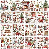 Vista 12 de 12 hojas de calcomanías clásicas para transferencias para manualidades y muebles, calcomanías clásicas de trineo, piña, calabaza, para el hogar