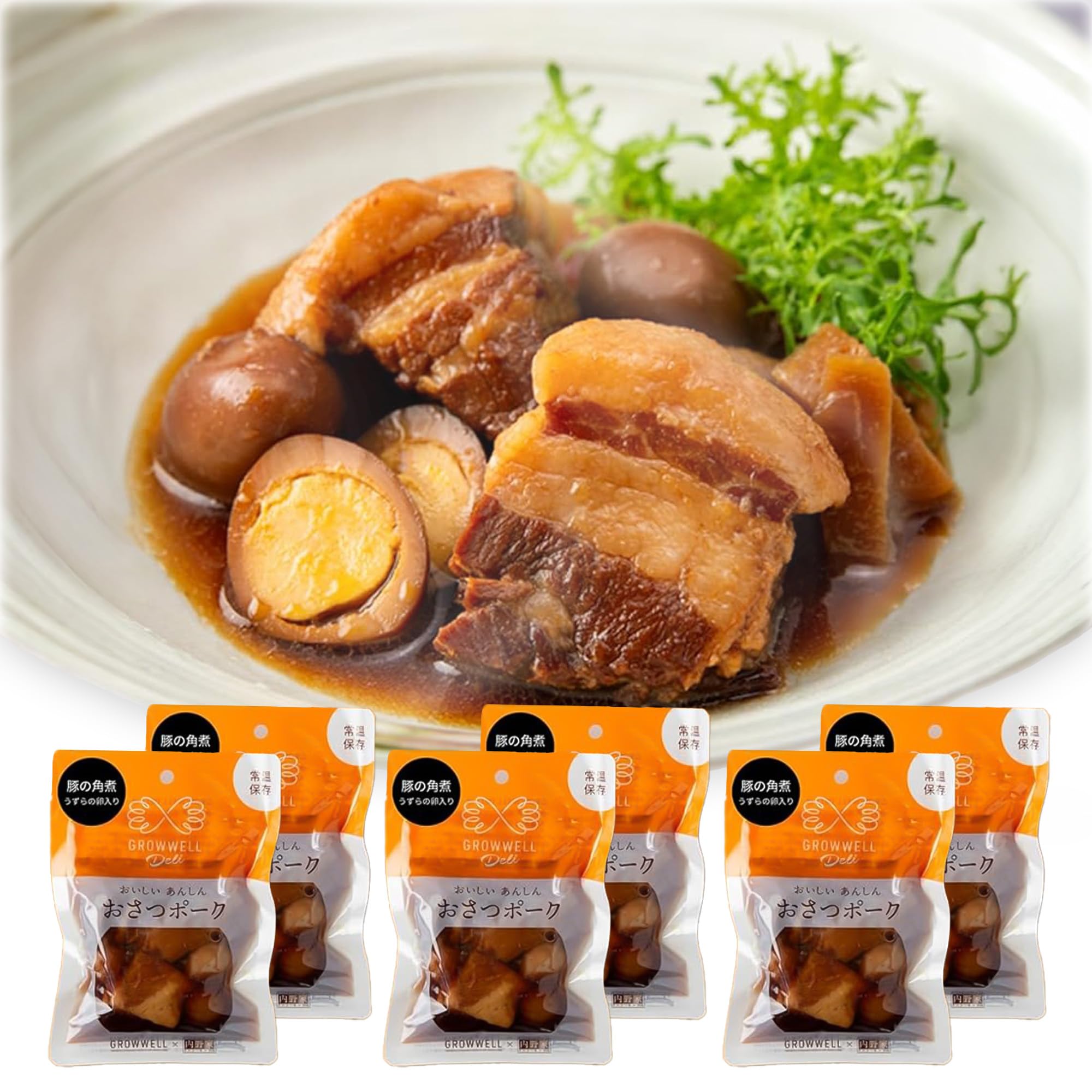 Amazon.co.jp: 【旨味成分最大1.4倍 国産ブランド豚】豚の角煮 国産 6