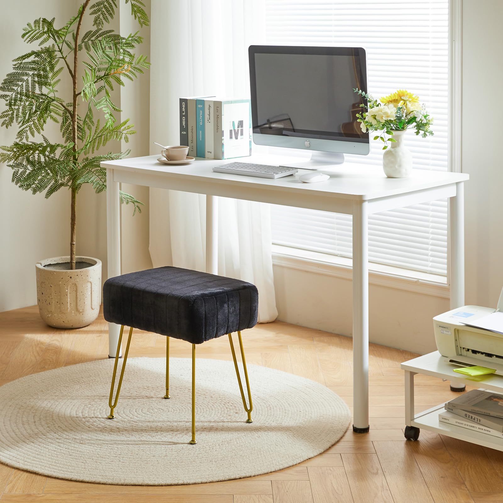 KEI スツール 4/5 Amazon.com: IBUYKE Square Makeup Stool with Adjustable Feet