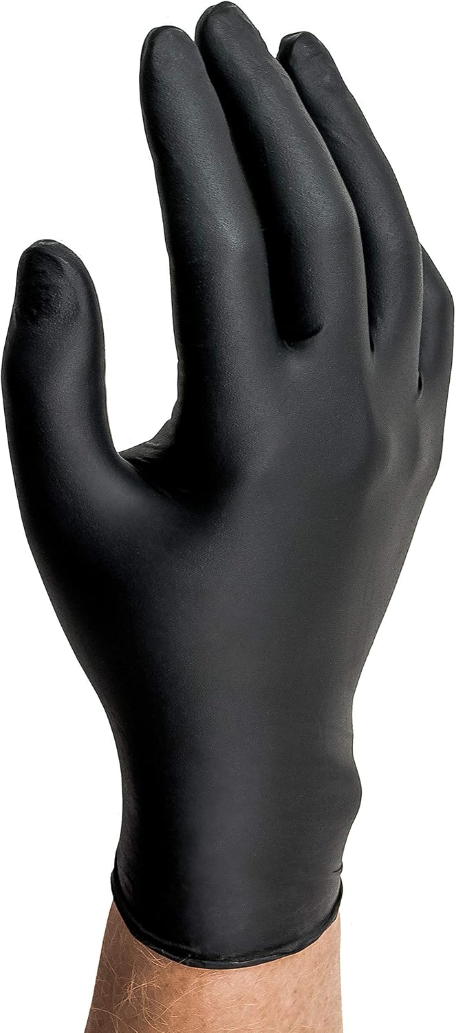 [Microflex] MidKnight Powder-Free Nitrile Examination Gloves, Blac