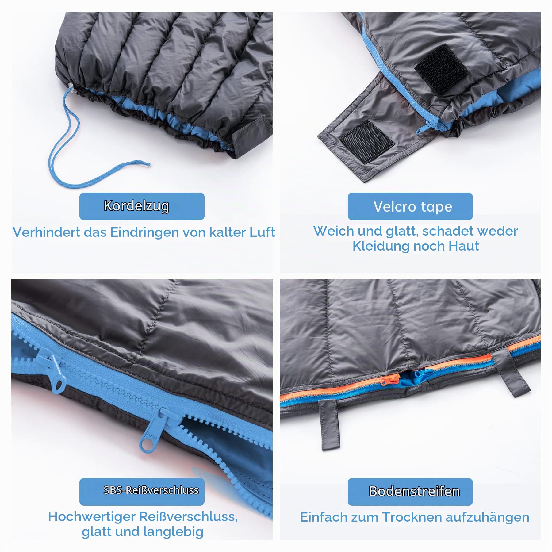 BISINNA Daunenschlafsack,Ultraleicht 3 Jahreszeiten Schlafsack | Kleines Packmaß Schlafsack 650FP Kompakt Warmer Mumienschlafsack für Camping and Trekking Outdoor