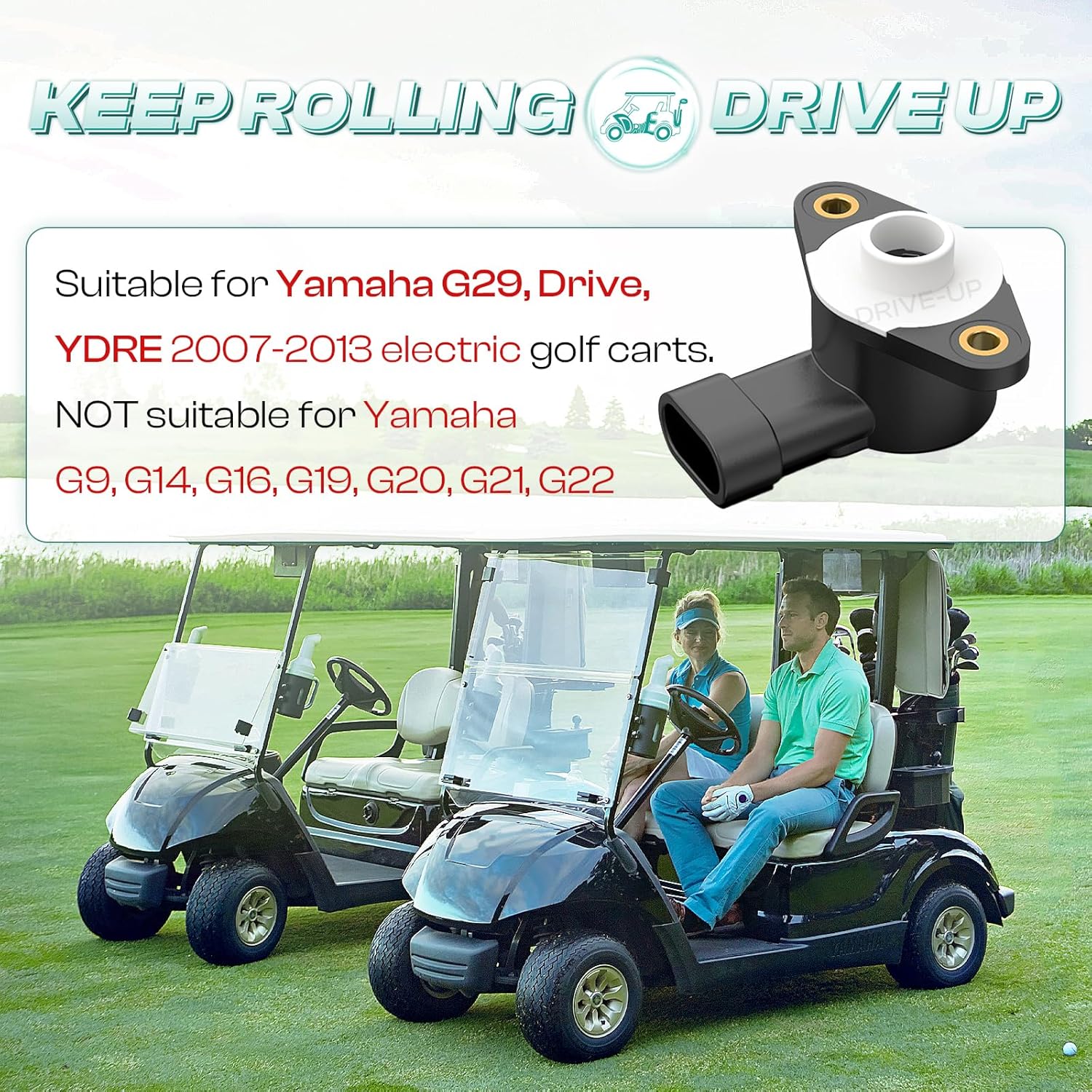 DRIVE UP Golf Cart Throttle Position Sensor Accelerator Fits for Yamaha G29 YDRE 2007-2013 Golf Carts, OEM JW2-H5885-00