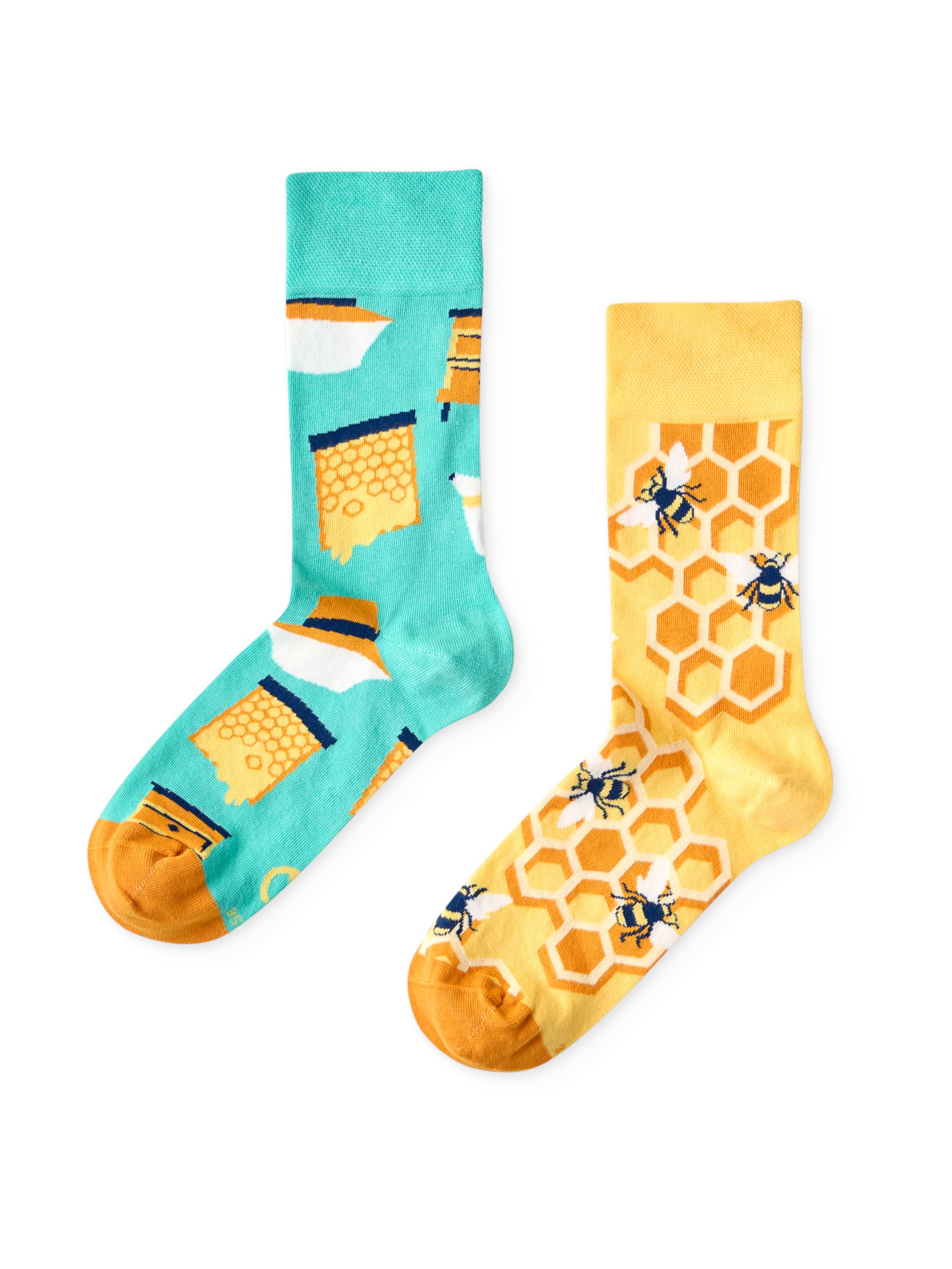 Dedoles Unisex Socks Cotton Funny Designs Football Bicycle Horses Plants Firefighter Gift Mismatched, color: Multicolor, design: Beekeeper, size: 6-8