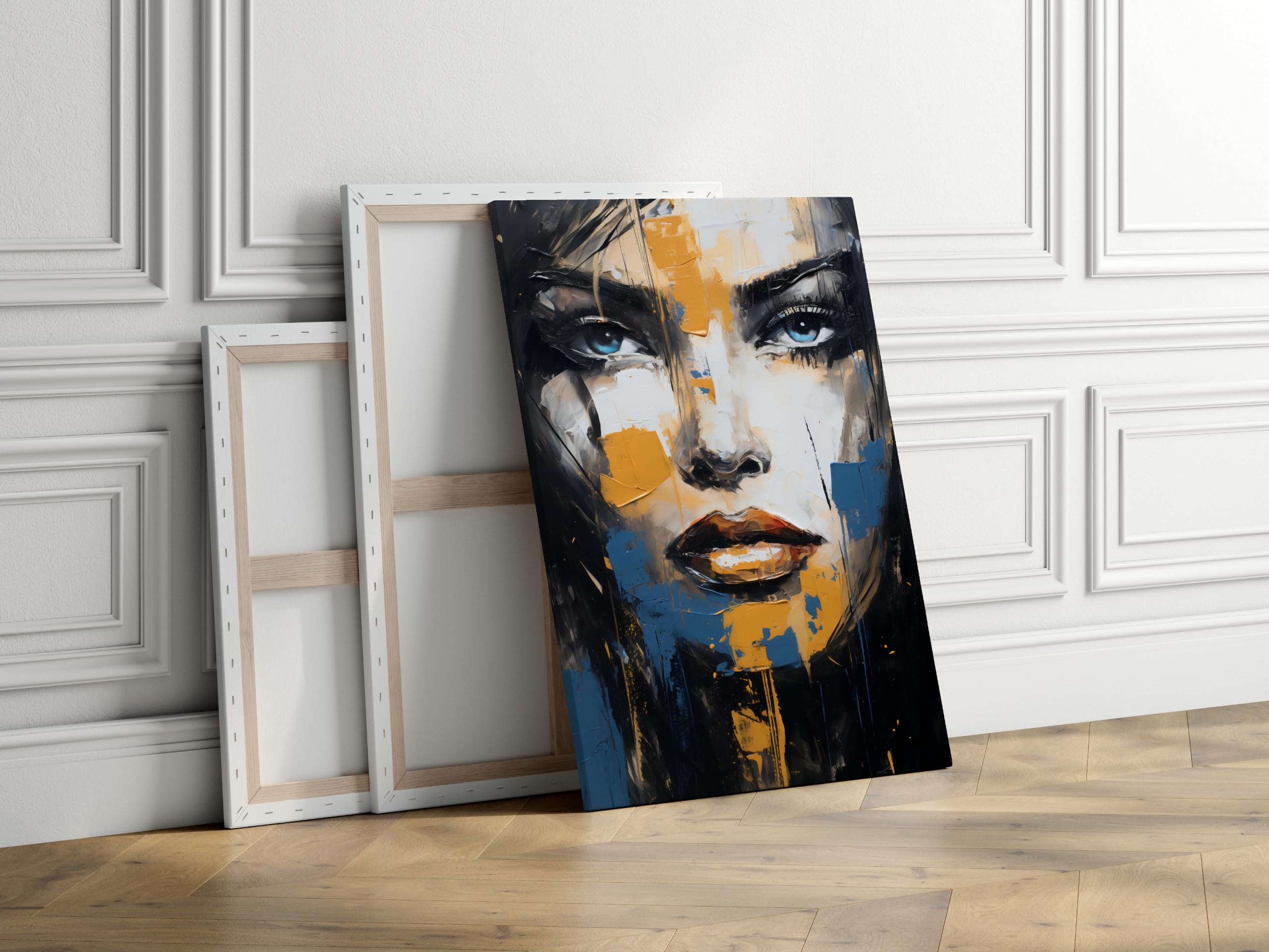 Muralo - Stampa su tela pronta da appendere, con motivo astrazione, immagine da donna per soggiorno, camera da letto, ufficio, ristorante, decorazione da parete moderna, vintage, stile loft, larghezza