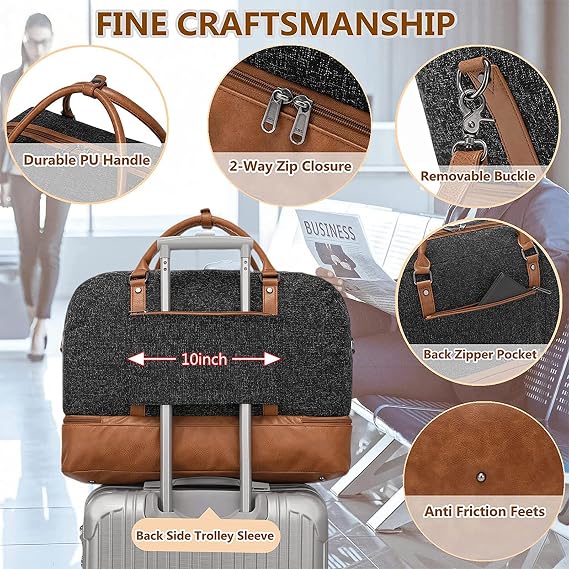 2 Set 4PCS Weekender Bags for Women with Toiletry Bags