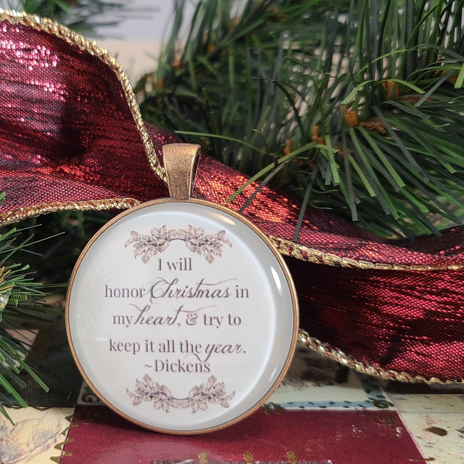 Dickens Christmas Carol Christmas Ornament, I Will Honor Christmas