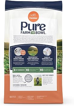 Canidae Pure Farm to Bowl Dry Dog Food - Balanced Nutrition for Adult Dogs - Limited Ingredient Formula - Grain, Wheat & Soy-Free - 22 lb - Wild-Caught Salmon & Sweet Potato Recipe