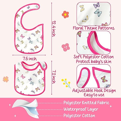 Miniatura 2 de 2ooya Baberos de algodón impermeables para bebés, cierre de gancho para bebés recién nacidos, recuerdo de bebé, regalo para babear, alimentar, comer