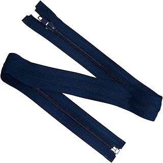 AERZETIX - Juego de 8 Cremalleras de espiral N°5 65cm separables con cursor - en metal nylon poliéster - color azul oscuro - para costura manualidades creaciones textiles
